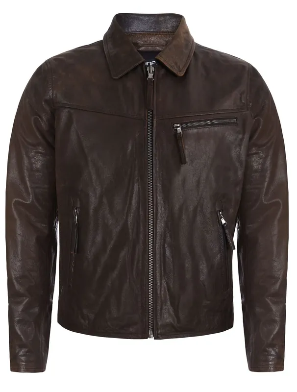 Harrington Cow Hide Leather Jacket-Lima