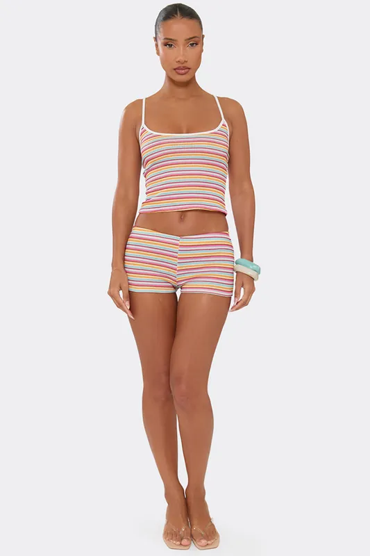 Striped Low Rise Shorts - EGO