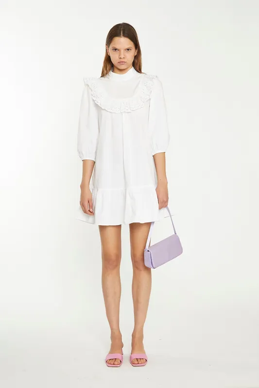 High Neck Ruffle Detail Mini Dress - Shnoo