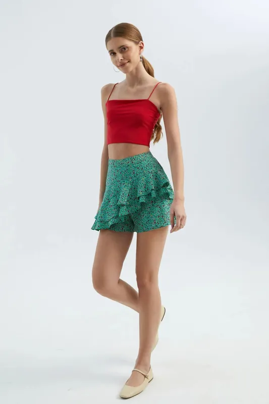 Floral High Waist Tiered Shorts - Hiccup