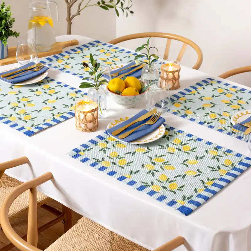 Lemons Set of 4 Indoor/Outdoor Placemats - Furn
