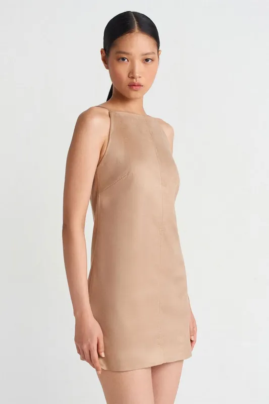 Sleeveless Mini Dress With Zipper - Dilvin
