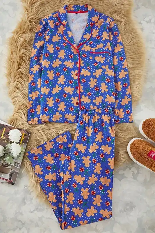 2-Piece Christmas Print Cotton Pyjama Set