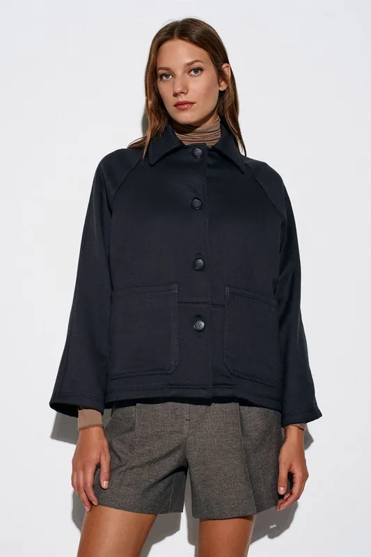 Oversized Plush Woven Button Jacket - Dilvin