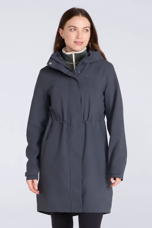 Harbour' Casual Full Zip Warm Outdoor Hooded Waterproof Parka Jacket - Mountain Warehouse