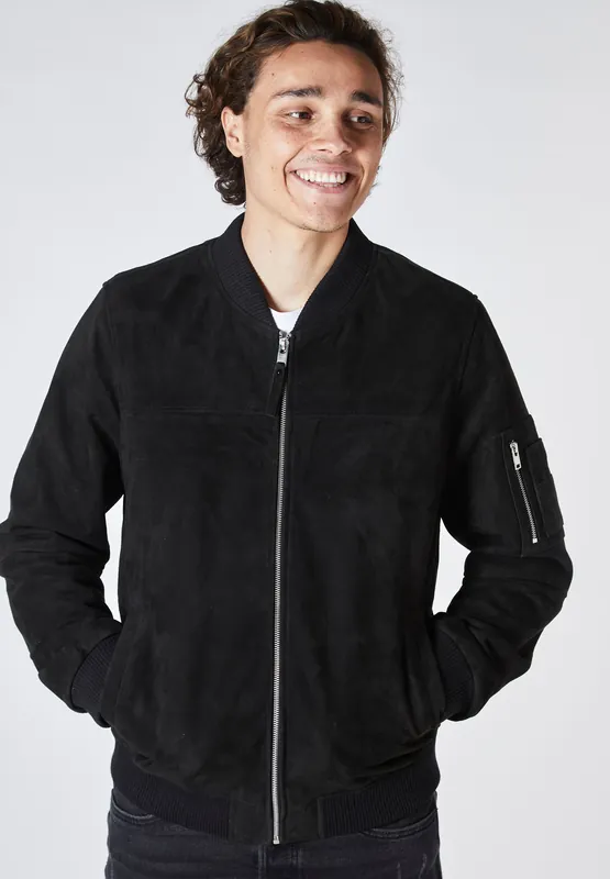 Real Suede MA1 Bomber Jacket - Bolongaro Trevor