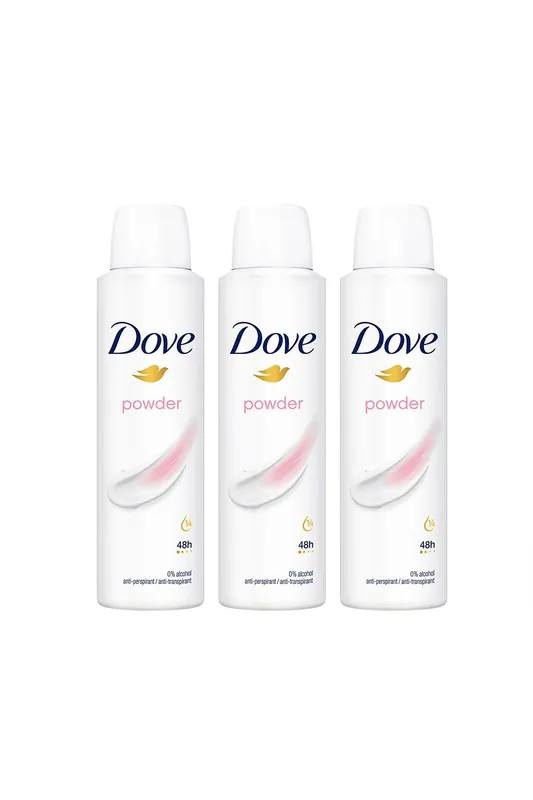 Powder 'Antiperspirant' 48H Sweat Protection Deo for Women 150ml,3pk - Dove