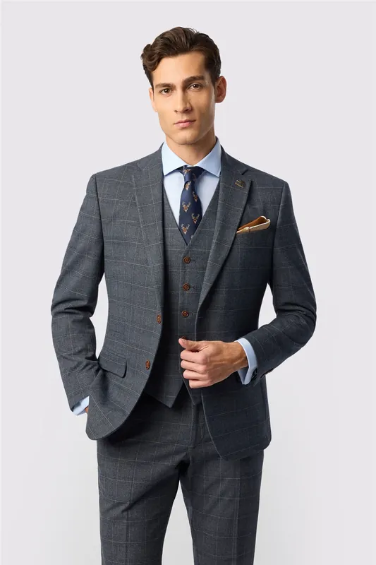 Single Breasted Two Button Tailored Suit Jacket - Antique Rogue