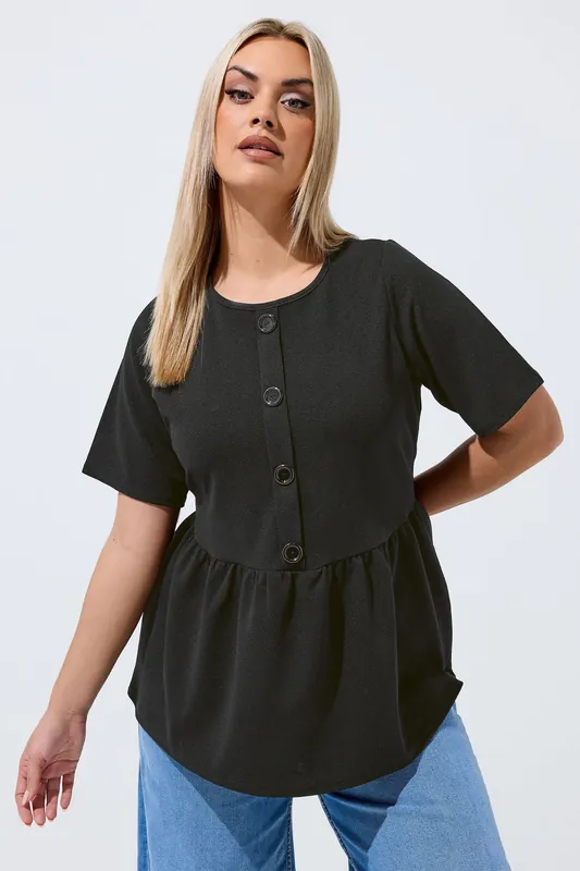 Button Peplum Top - Yours
