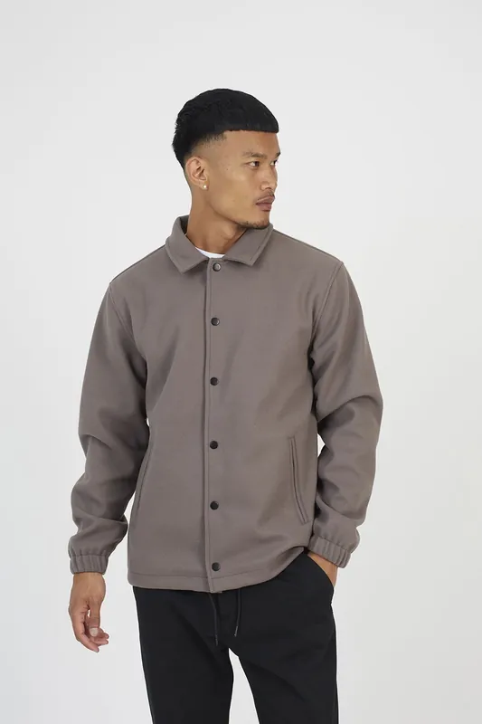 Faux Wool Padded Coach Jacket - Brave Soul