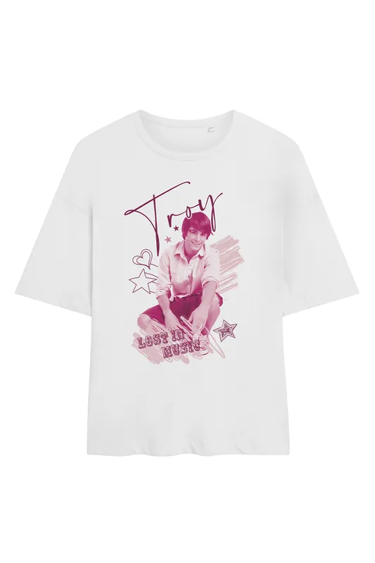 High School Musical Troy Oversized T Shirt, White - Disney