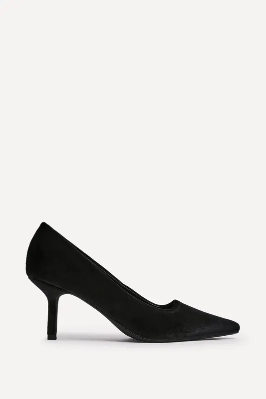 Kat Black Velvet Classic Court Heels - Linzi