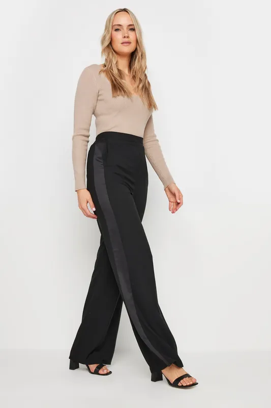 Tall Satin Wide Leg Trousers - Long Tall Sally