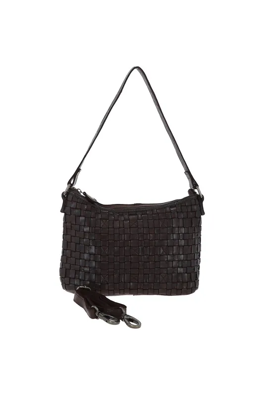 'Incanto Infinito' Vintage Woven Leather Shoulder Bag - Ashwood Leather