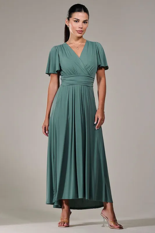 Short Sleeve Soft Silky Jersey Maxi Dress - Jolie Moi