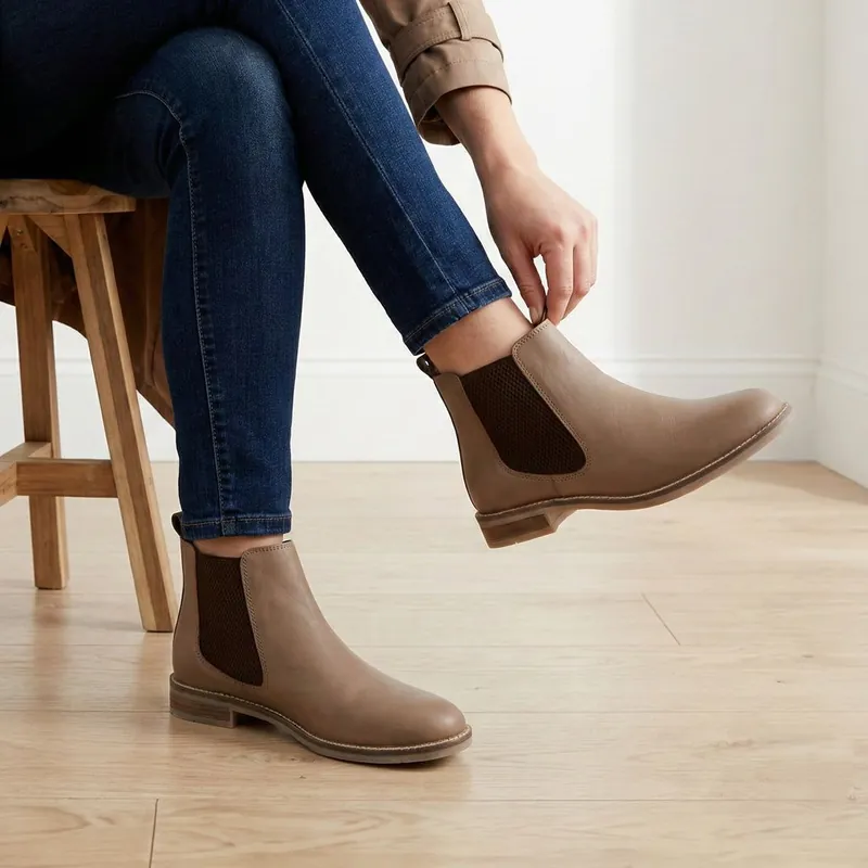 Jenny II Leather Womens Chelsea Boots - Silver Street London