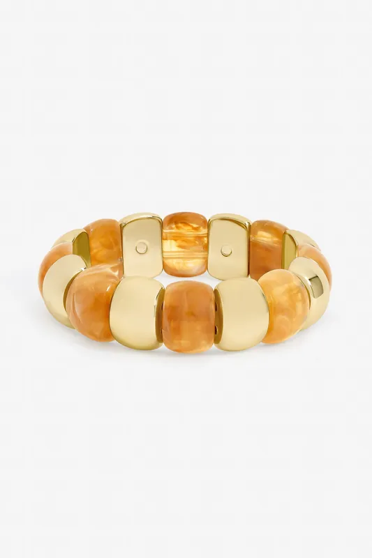 Gold Plated and Resin Stretch Bracelet - Mood