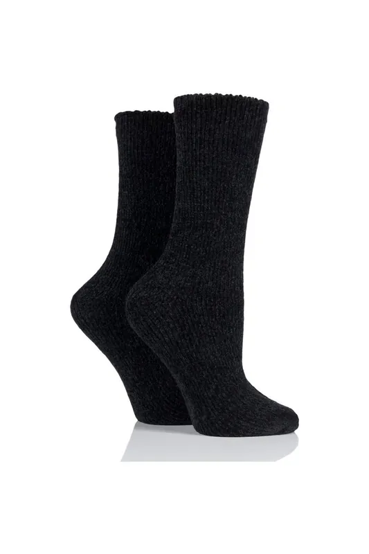 2 Pair Chenille Boot Socks - ELLE