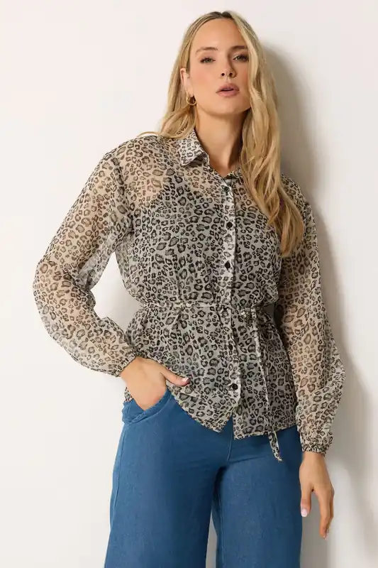 Tall Leopard Chiffon Shirt - Long Tall Sally