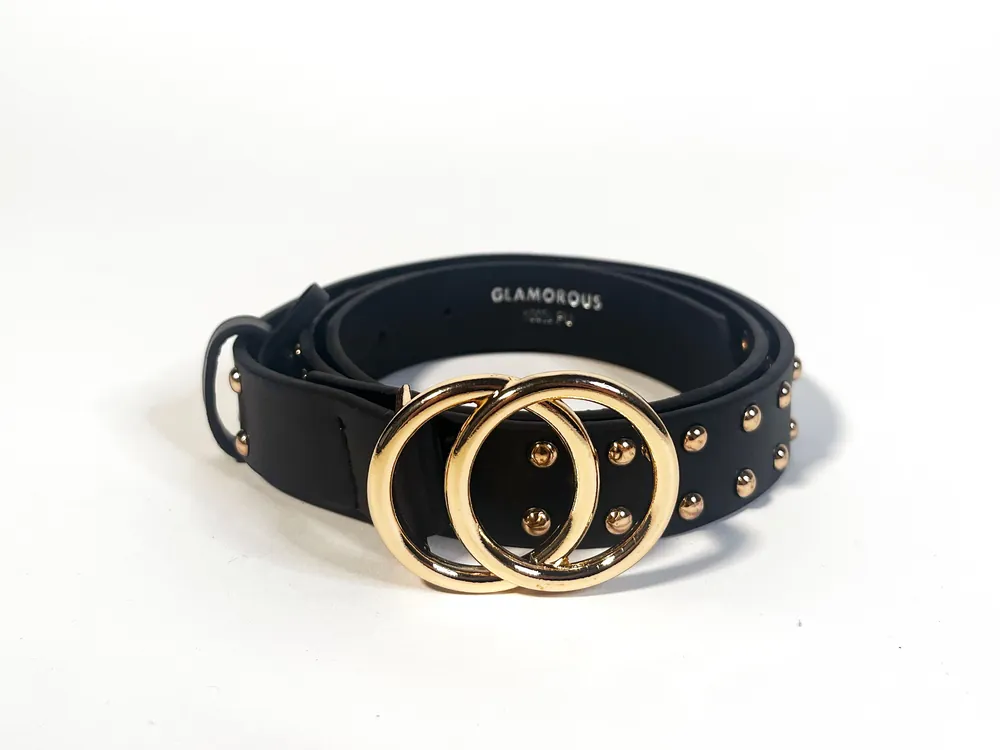 Double Buckle Studded Belt - Shnoo