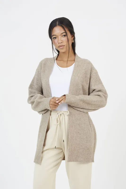 Fisherman Knit Dropped Shoulder Cardigan - Brave Soul