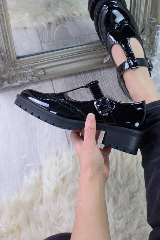 Mid Heel Chunky Platform T-Bar Brogue Mary Janes