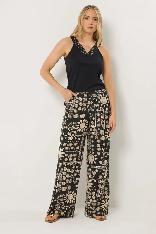 Tall Printed Wide Leg Trousers - Long Tall Sally