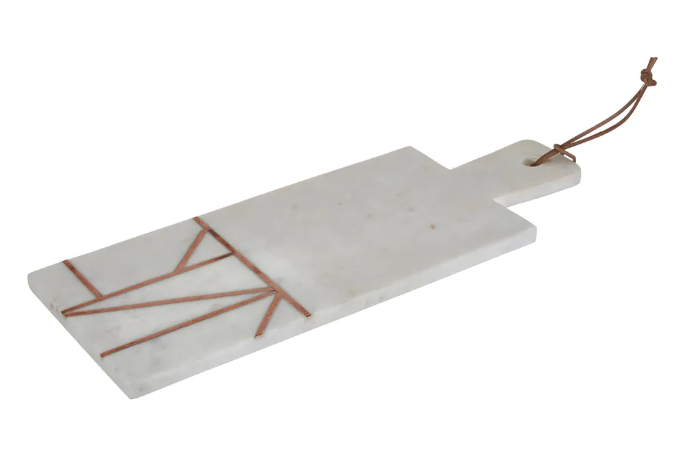 Monzaro White Marble And Copper Inlay Paddle Board - Orsina