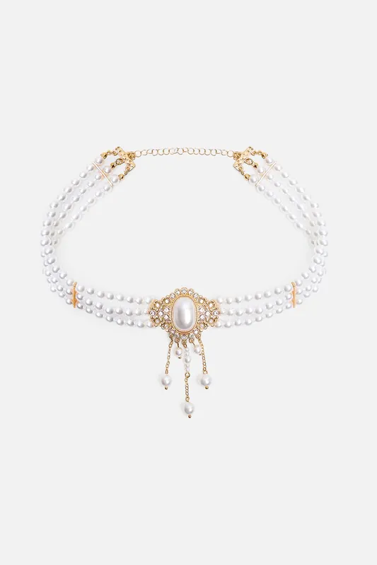 Pearl Choker With Diamante Detail - Public Desire