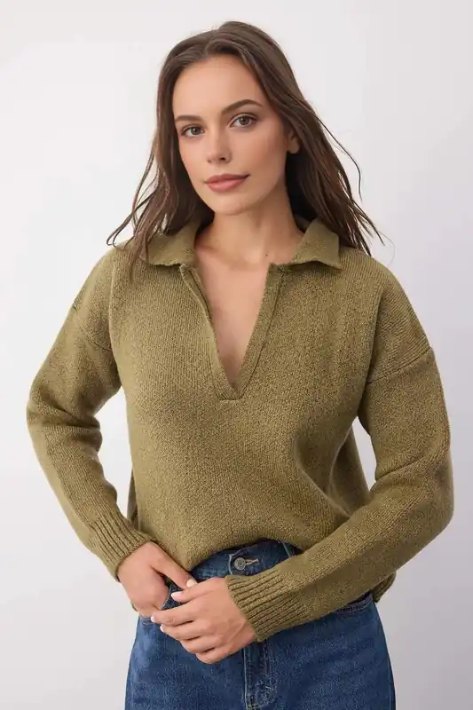 Collared Soft Textured Knit Jumper - WOVCOR