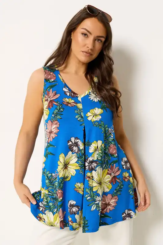 Floral Pleat Vest Top - Yours