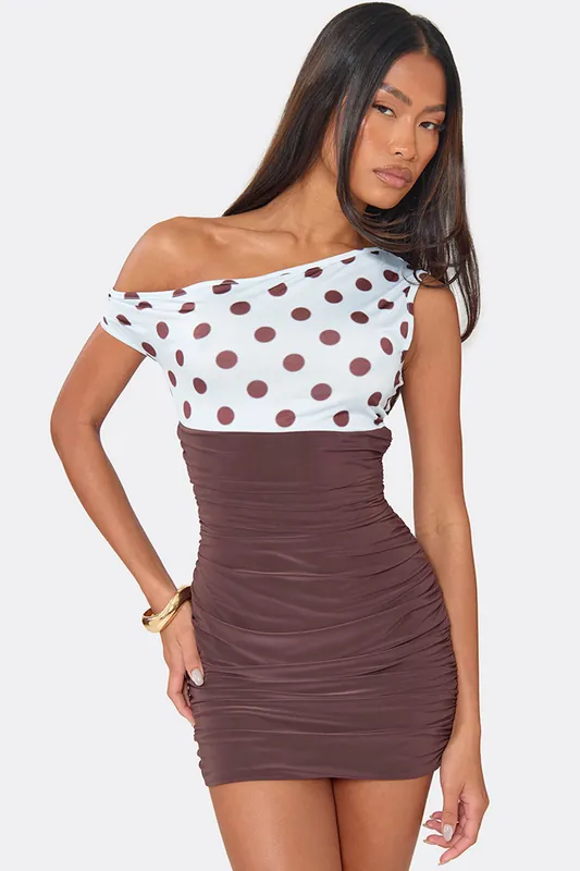 Strappy Polka Dot Mini Dress - EGO