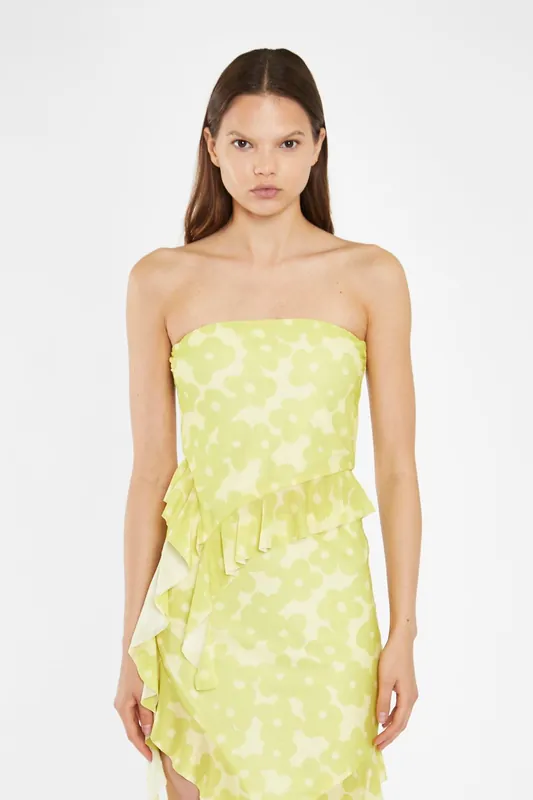 Floral Strapless Ruffle Top - Shnoo