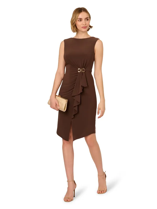 Jersey Buckle Sheath Dress - Adrianna Papell