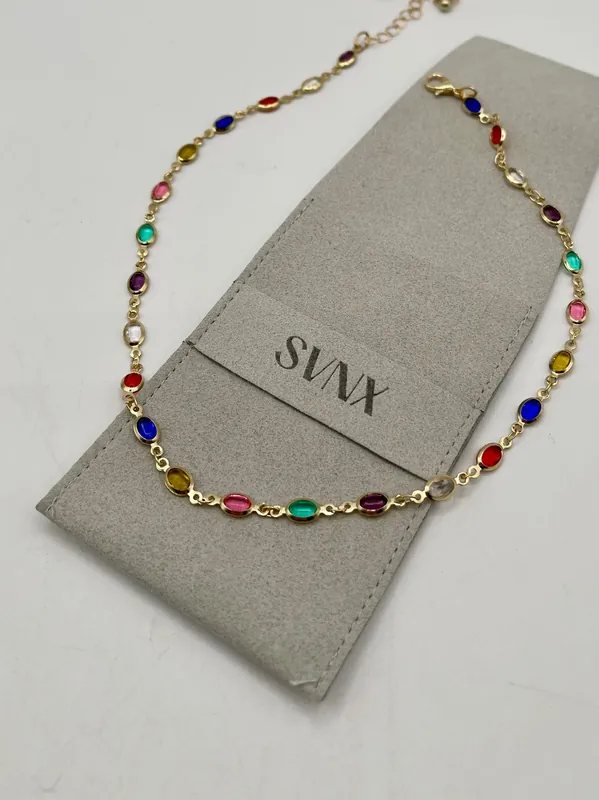 Multicolour Oval Chain Necklace - SVNX