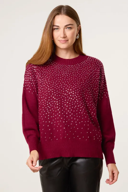 Red Diamante Jumper - Blue Vanilla