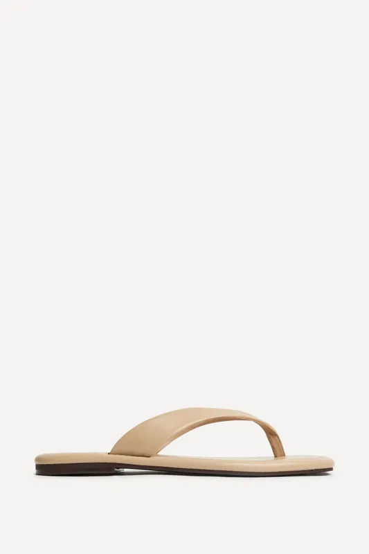 Element Taupe Toe Post Flat Sandals - Linzi