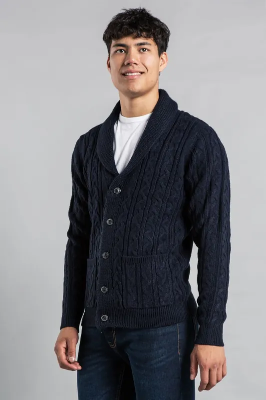 Shawl Neck Cable Knit Cardigan - Tokyo Laundry