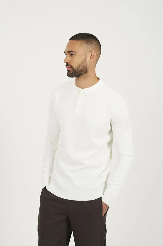 Long Sleeve Knitted Polo - Brave Soul