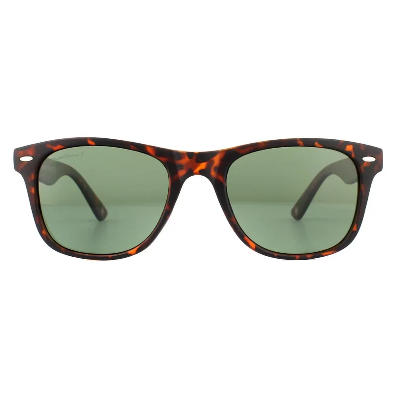 Rectangle Matte Turtle Brown Rubbertouch G15 Green Polarized Sunglasses - montana