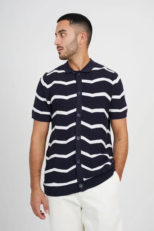 Short Sleeve Knitted Polo Shirt - Brave Soul