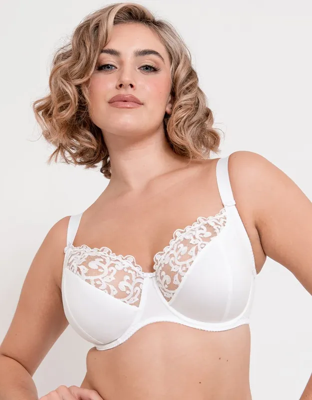 Swirl Balcony Bra Embroidered Underwired Lingerie - Flirtelle