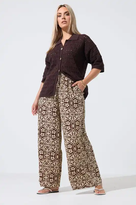 Abstract Wide Leg Trousers - Yours