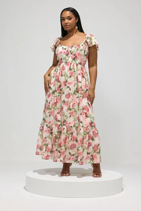 Floral Tiered Maxi Dress - Yours