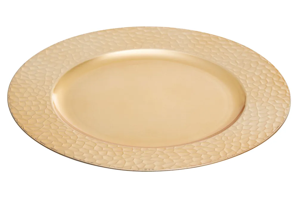 Dia Gold Finish Hammered Charger Plate - Orsina