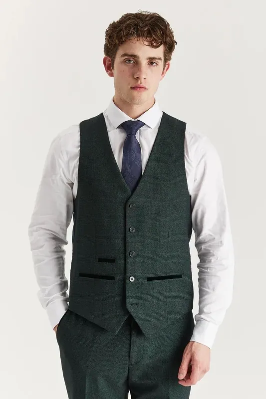 Men's Suit Waistcoat Prince Of Wales Formal Waistcoat - Infinity Leather