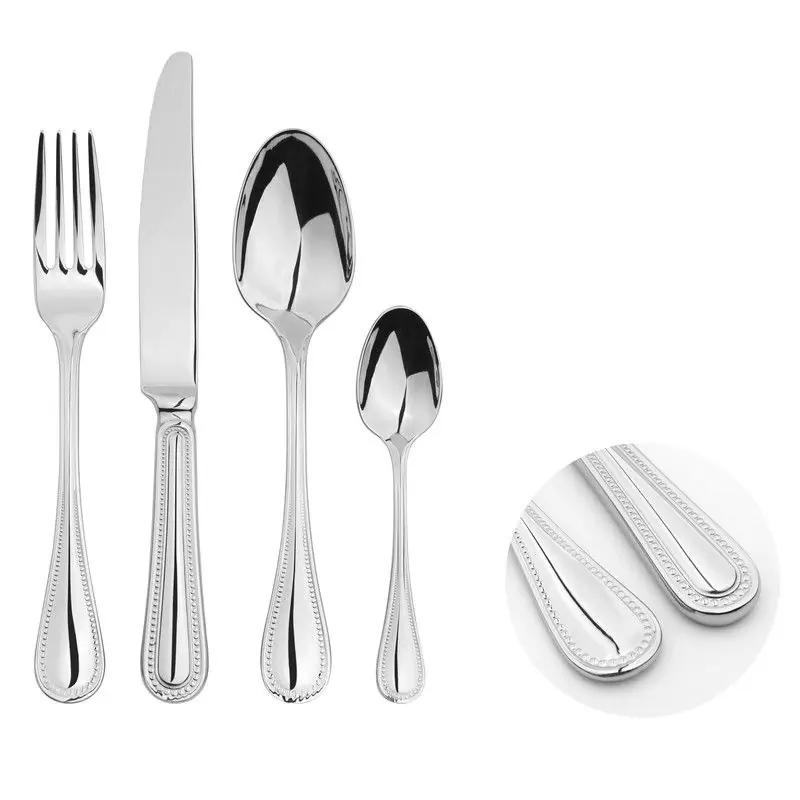 Cutlery Sets Stainless Steel 18/8 Catering Bead 16pc Set - Glim & Glam