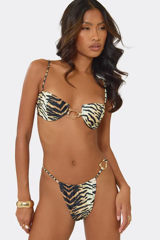 Underwired Tiger Print Bikini Set - EGO