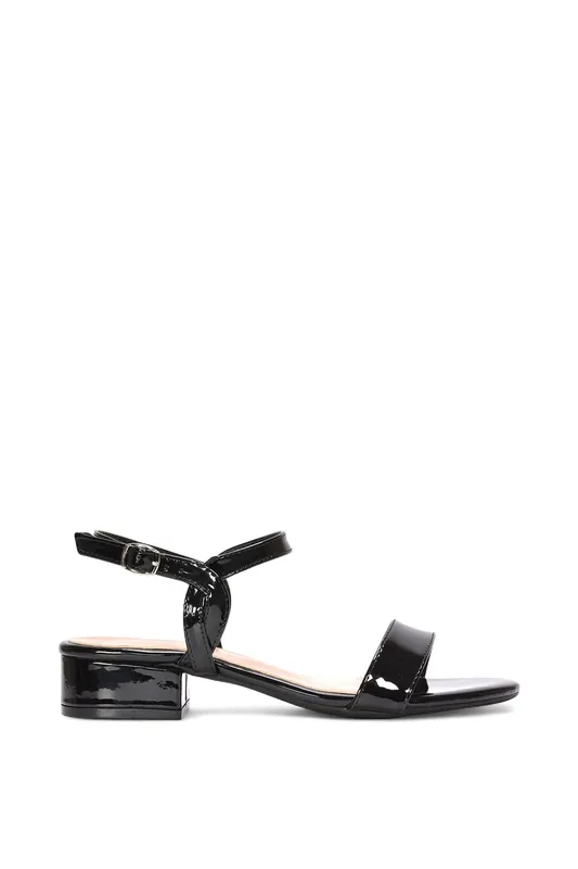 Moana' Strappy Low Block Heels With Ankle Strap - XY London