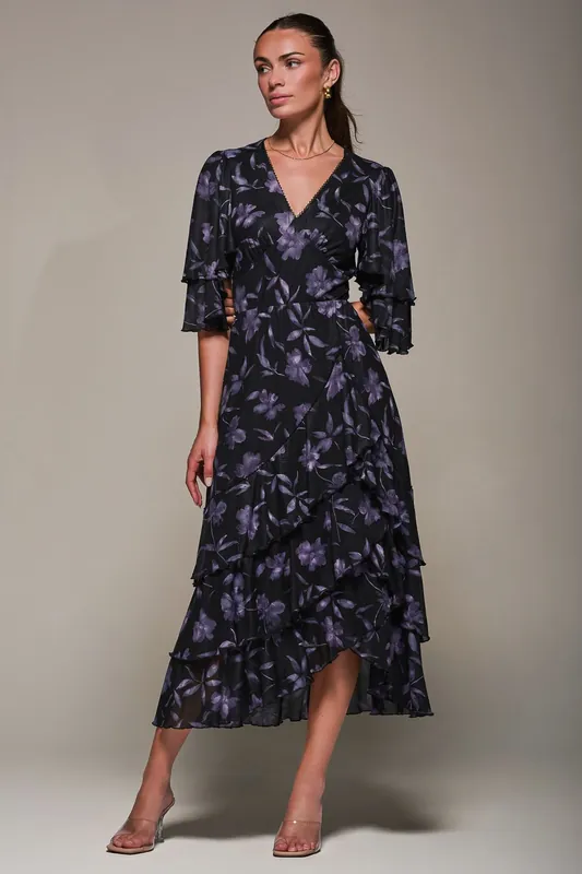 Frill Trim Mesh Maxi Dress - Jolie Moi
